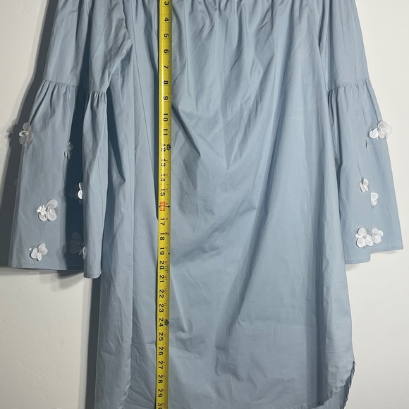 MICHAEL KORS OFF SHOULDER 3/4 FLOWER MINI DRESS - Picture 4 of 10